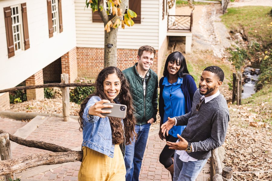 Group Exploring the Historic Area