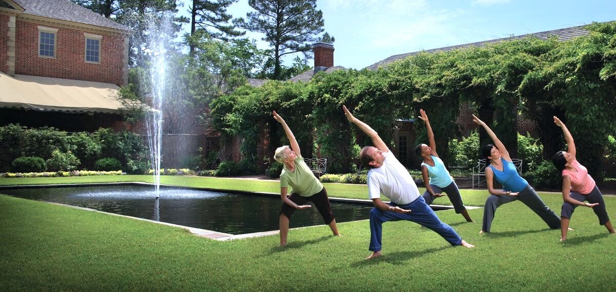 Group Workout on Spa Lawn