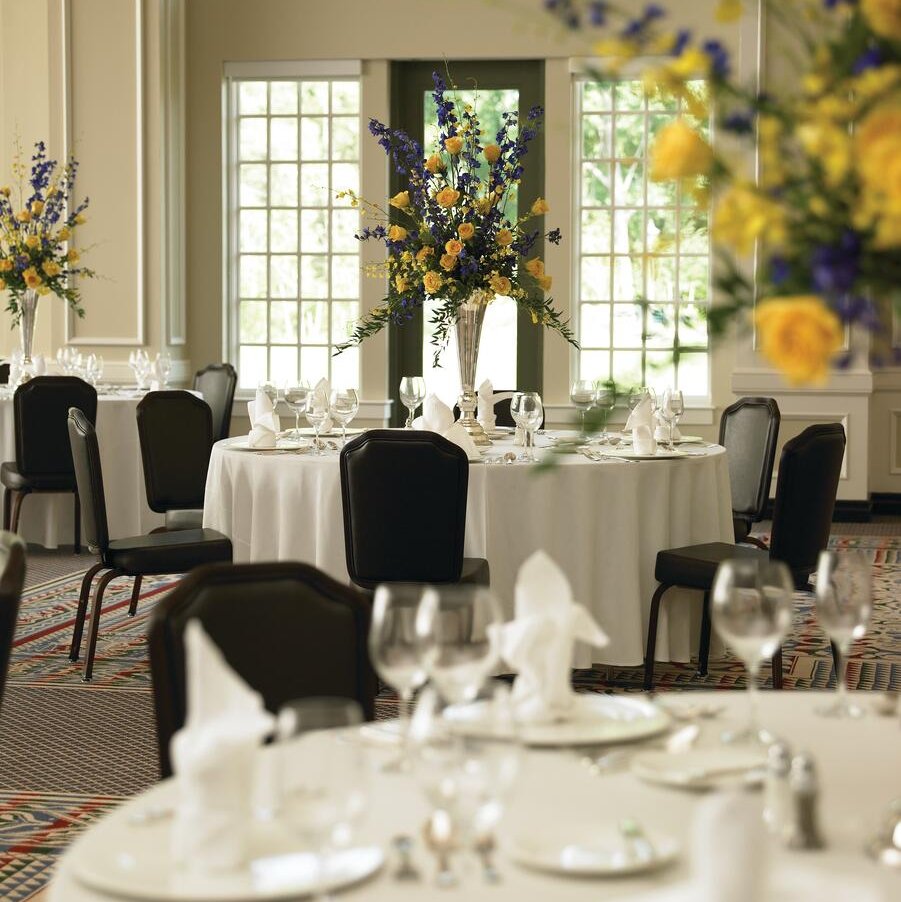 Purple & Yellow Flowers in the Virginia Room